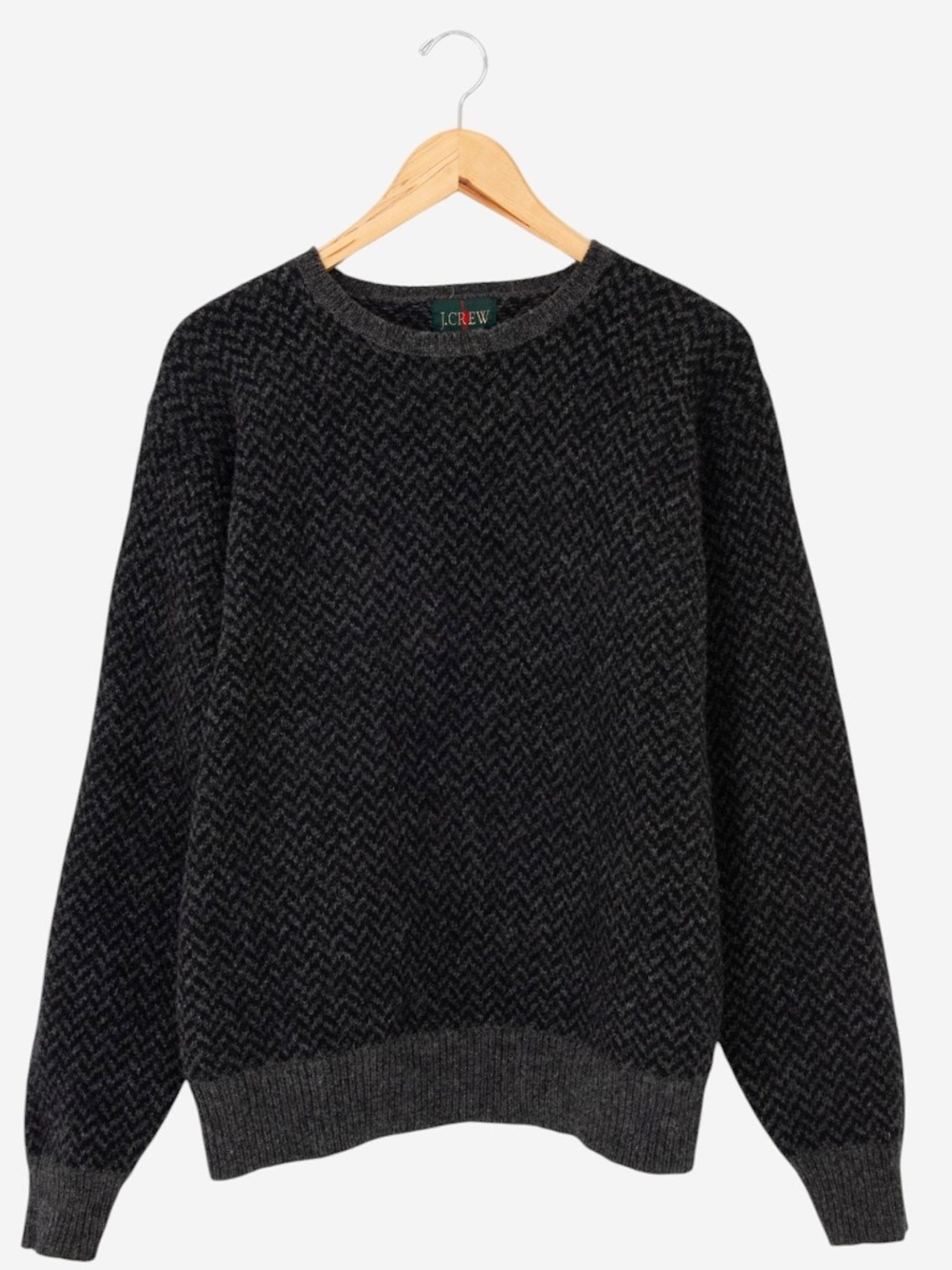 vintage 90s j.crew shetland wool geometric knit pullover sweater